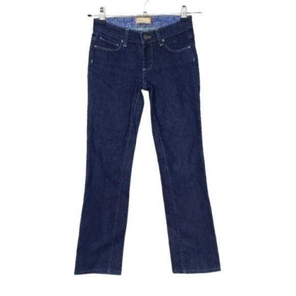 Paige Low Rise Premium Denim Jeans Dark Wash Melrose Straight Leg Size 25 - Picture 1 of 6